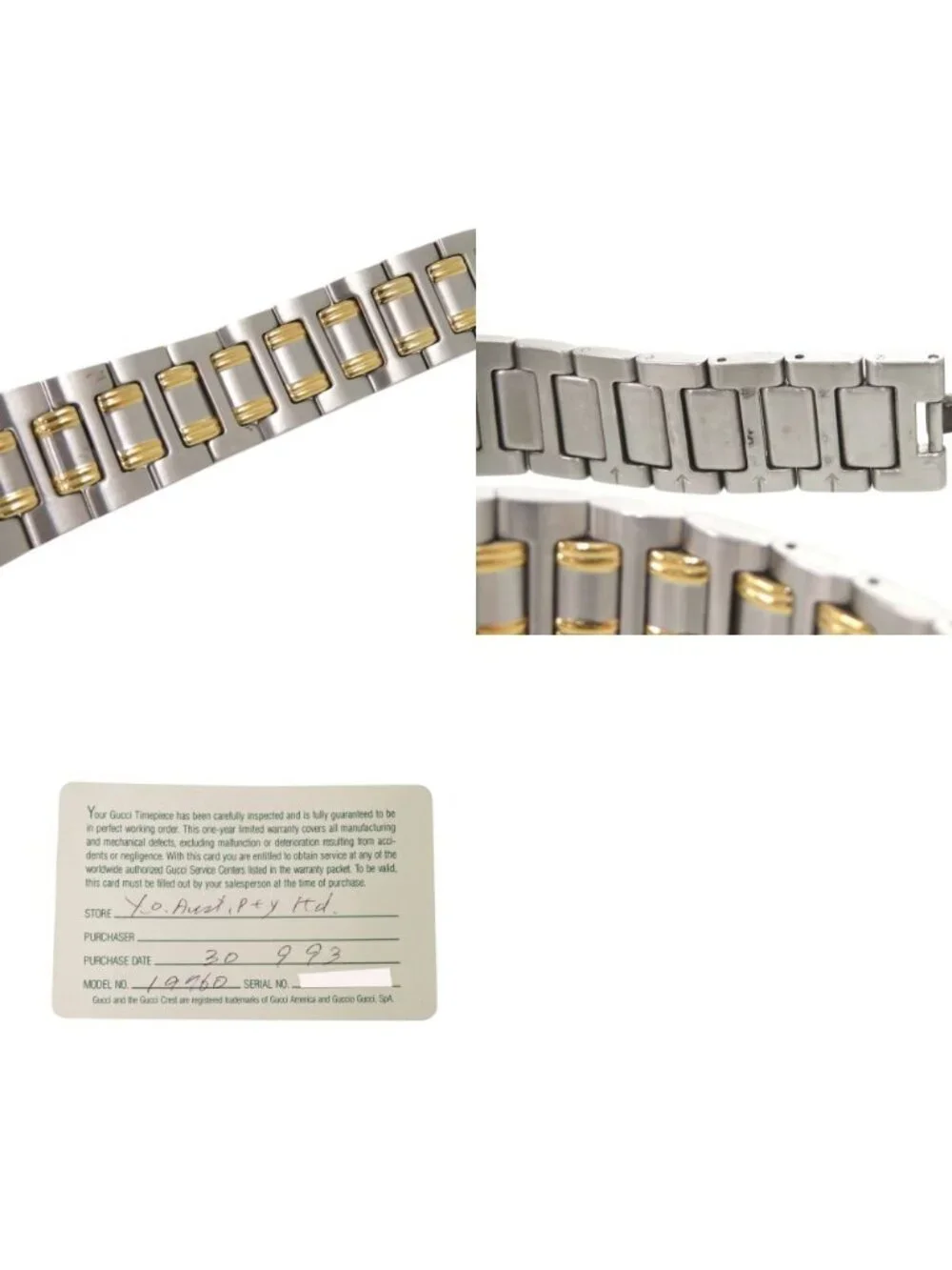 Gucci SS Gray Gold Silver Quartz Watch
